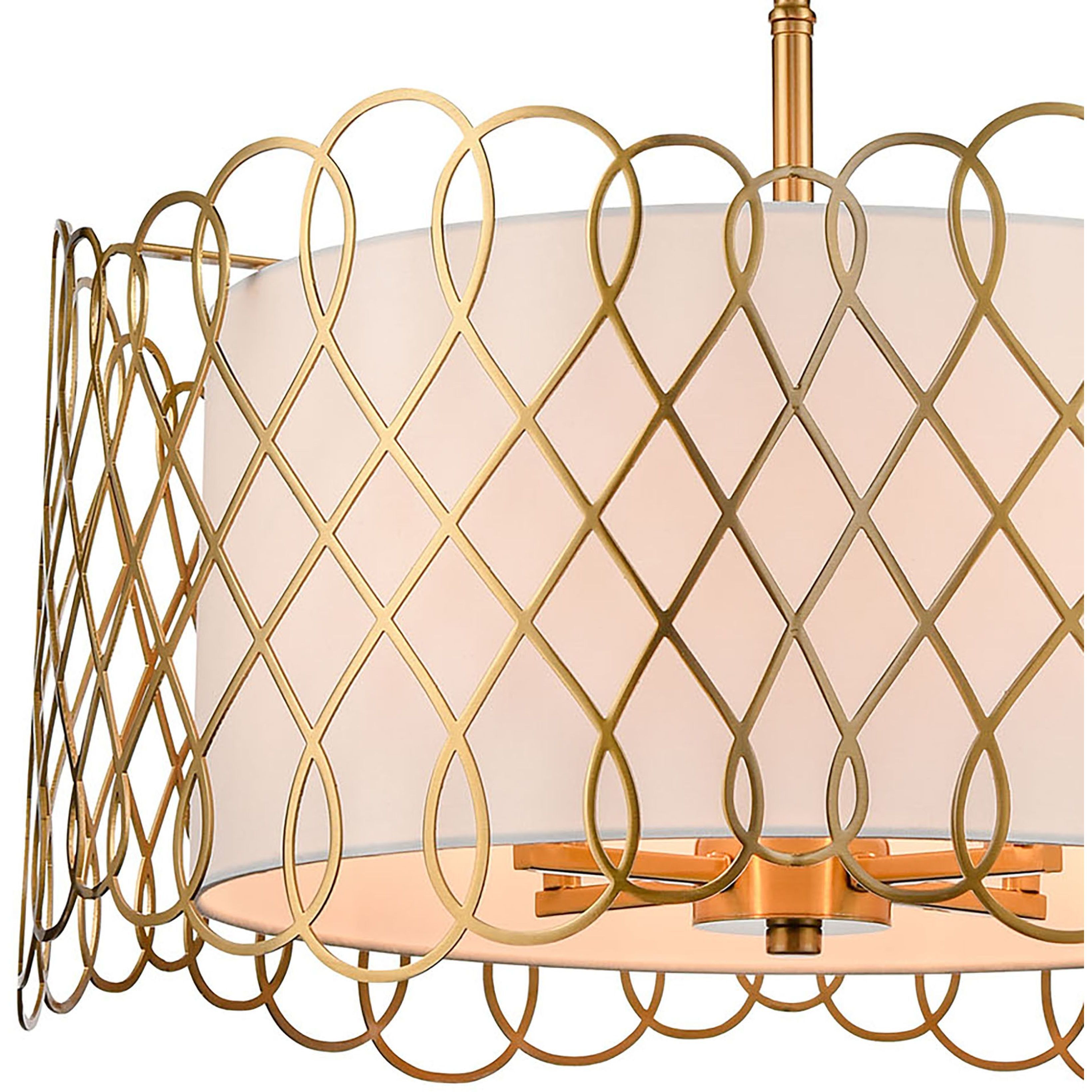 Harp Lane 4 Light 21 inch Satin Brass Chandelier Ceiling Light