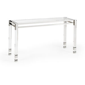 Chelsea House 54 inch Clear/Polished Nickel Console Table 