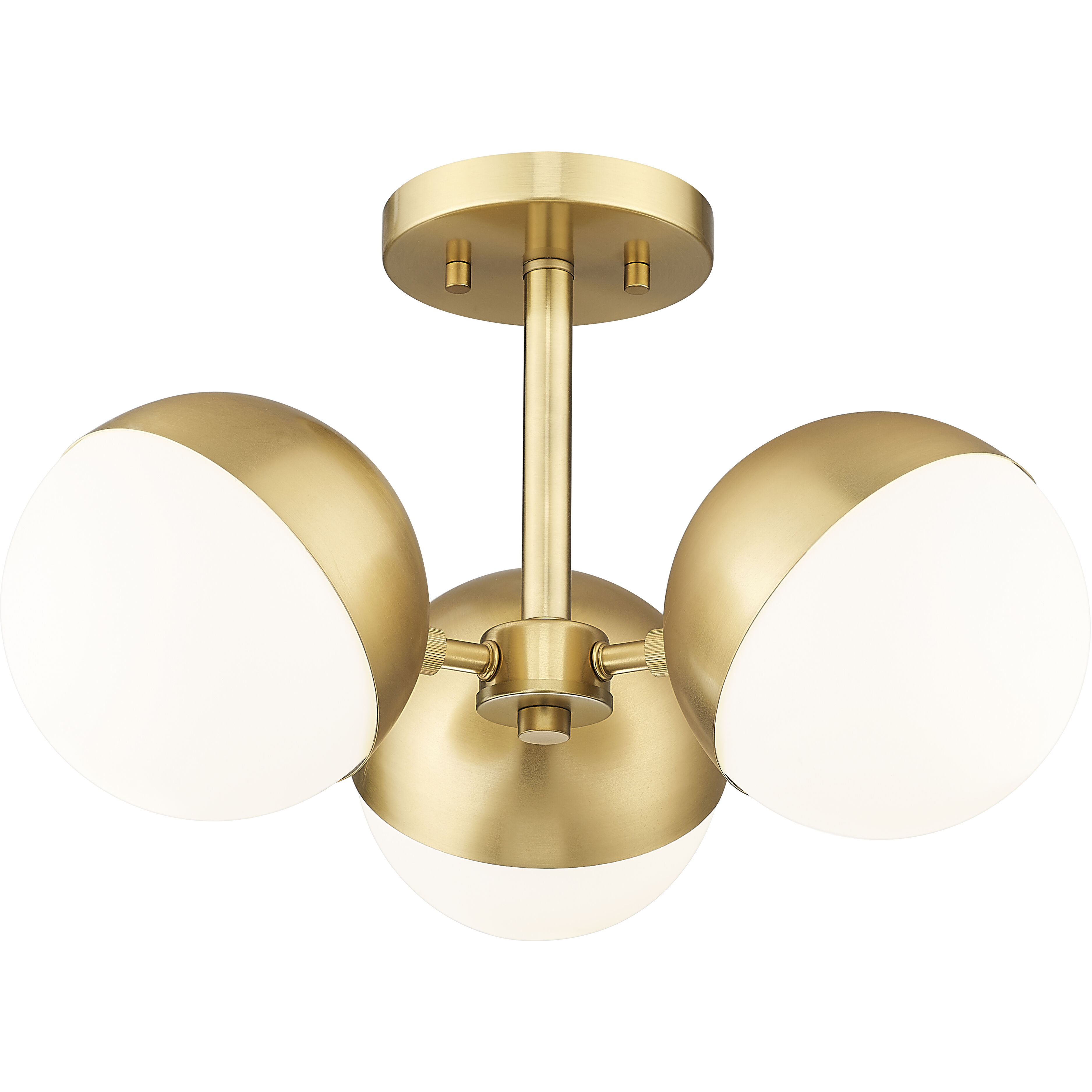Realm Sphere 3 Light 17.25 inch Modern Gold Semi Flush Mount Ceiling Light