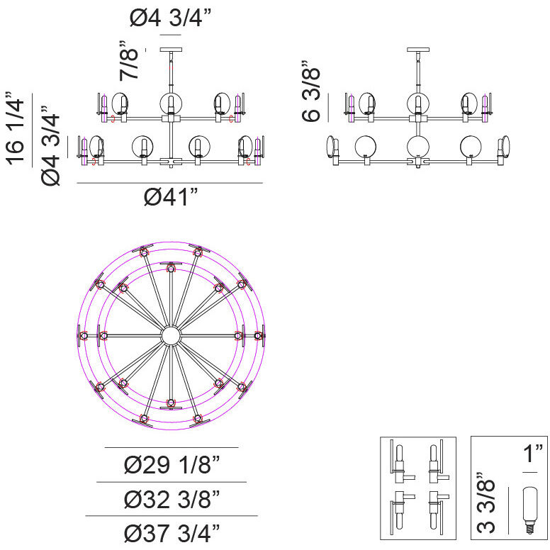 Cloudburst 18 Light 41 inch Champagne Gold Pendant Ceiling Light