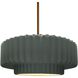 Radiance LED 14.5 inch Pewter Green and Polished Brass Pendant Ceiling Light
