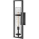 Cordillera Outdoor Wall Mount Lantern in Black, Large