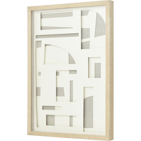 Paper Shadowbox Neutral with Light Oak Dimensional Wall Art