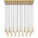 Stari Linear Chandelier Ceiling Light in Modern Gold