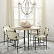 Asher Off White Leather & Black Forged Iron Dining Chair
