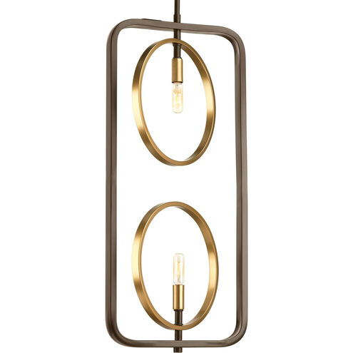 Swing 2 Light 10.88 inch Antique Bronze Pendant Ceiling Light