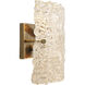 Swan Curved Glass 2 Light 12 inch Clear Textured Glass w/ Antique Brass Wall Sconce Wall Light