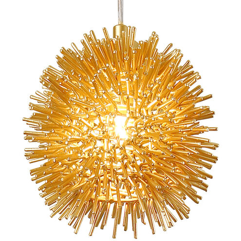 Urchin 1 Light 6.3 inch Gold Mini Pendant Ceiling Light, Gold Metal