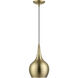 Andes 1 Light 8 inch Antique Brass Mini Pendant Ceiling Light