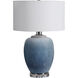 Blue Waters 27 inch 150.00 watt Cobalt and Aqua with Polished Nickel Table Lamp Portable Light