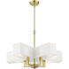 Rubix 5 Light 26 inch Satin Brass Chandelier Ceiling Light in Black
