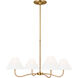 C&M by Chapman & Myers Laguna 4 Light 35 inch Burnished Brass Chandelier Ceiling Light