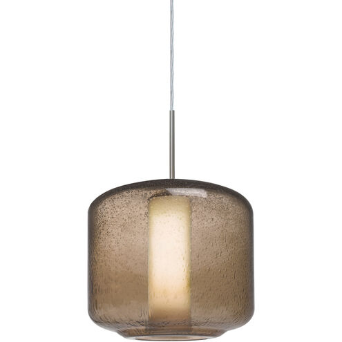 Niles 10 1 Light Satin Nickel Cord Pendant Ceiling Light in Niles Smoke Bubble/Opal Glass