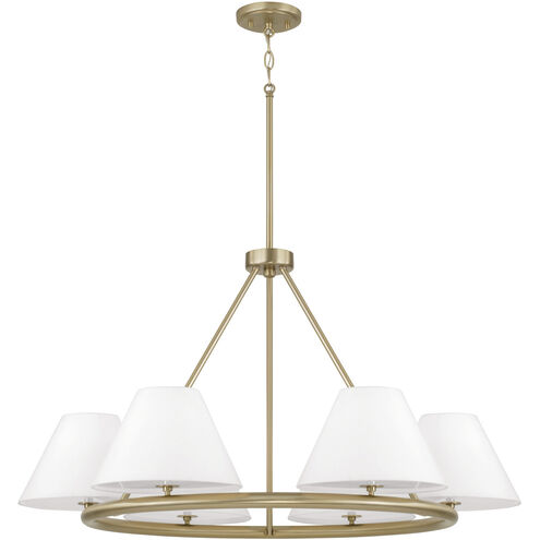 Parson 6 Light 35 inch Matte Brass Chandelier Ceiling Light