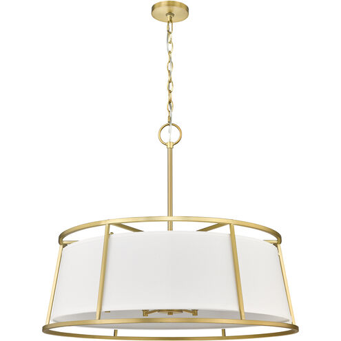 Lenyx 8 Light 32 inch Rubbed Brass Chandelier Ceiling Light