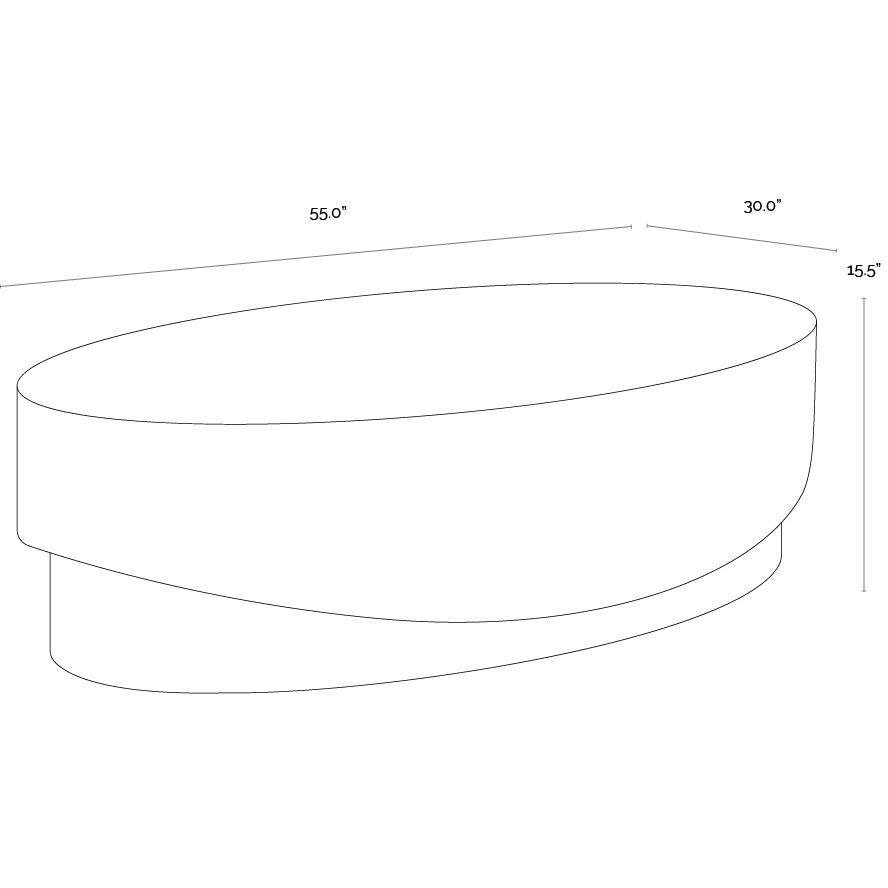Leda 55 X 30 inch Warm Grey / Warm Brown Outdoor Coffee Table
