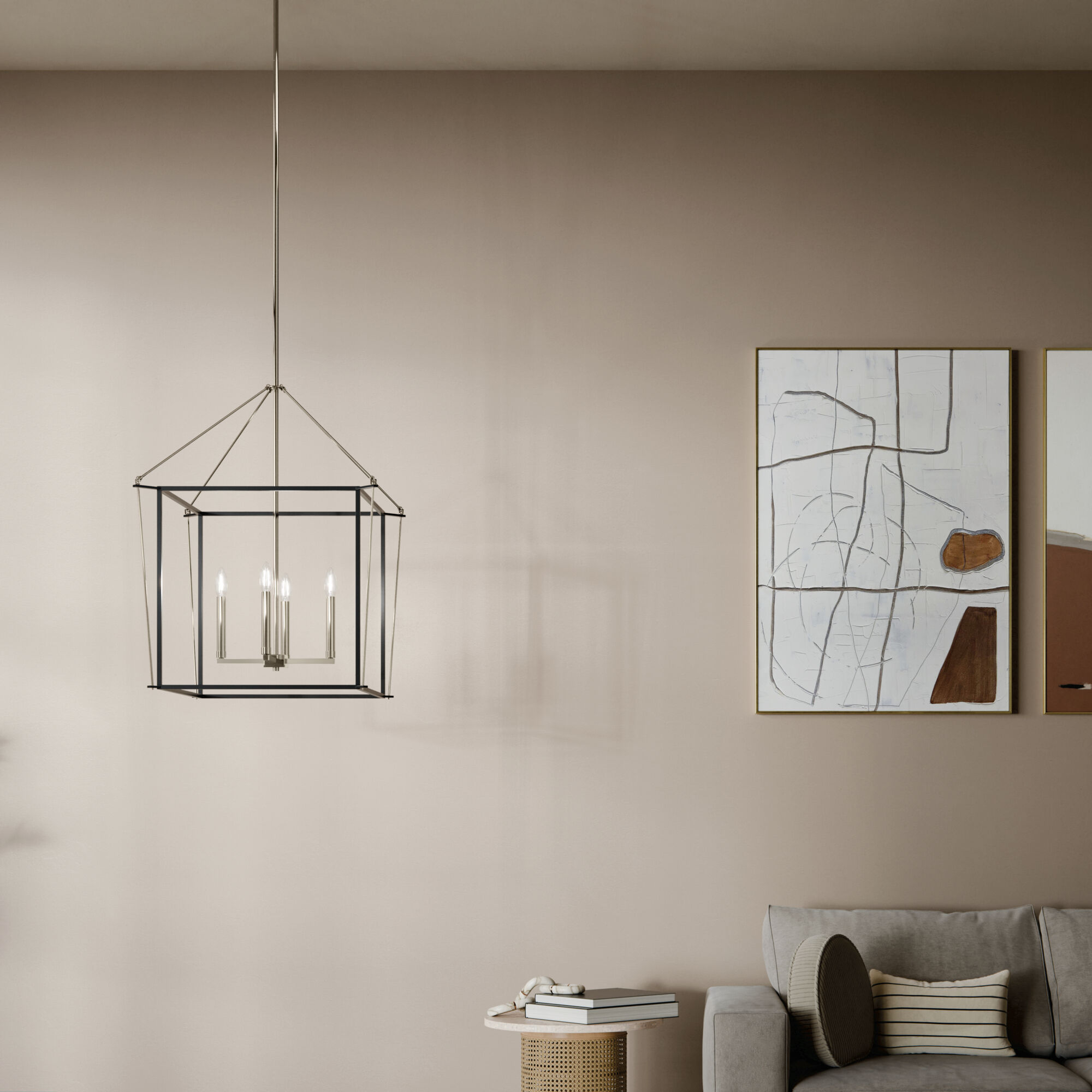 Eisley 4 Light 22.25 inch Polished Nickel Foyer Pendant Ceiling Light