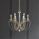 Priscilla 6 Light Heirloom Silver Chandelier Ceiling Light in Bronze Pearl, Adjustable Height
