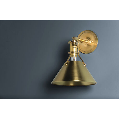 Metal No. 2 1 Light 9.5 inch Aged Brass Wall Sconce Wall Light