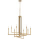Bolero 8 Light 31 inch Aged Brass Chandelier Ceiling Light