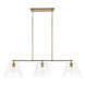 Baker 3 Light 44.5 inch Aged Brass Island Ceiling Light