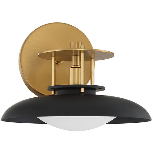 Gavin 1 Light 9 inch Black with Warm Brass Accents Wall Sconce Wall Light