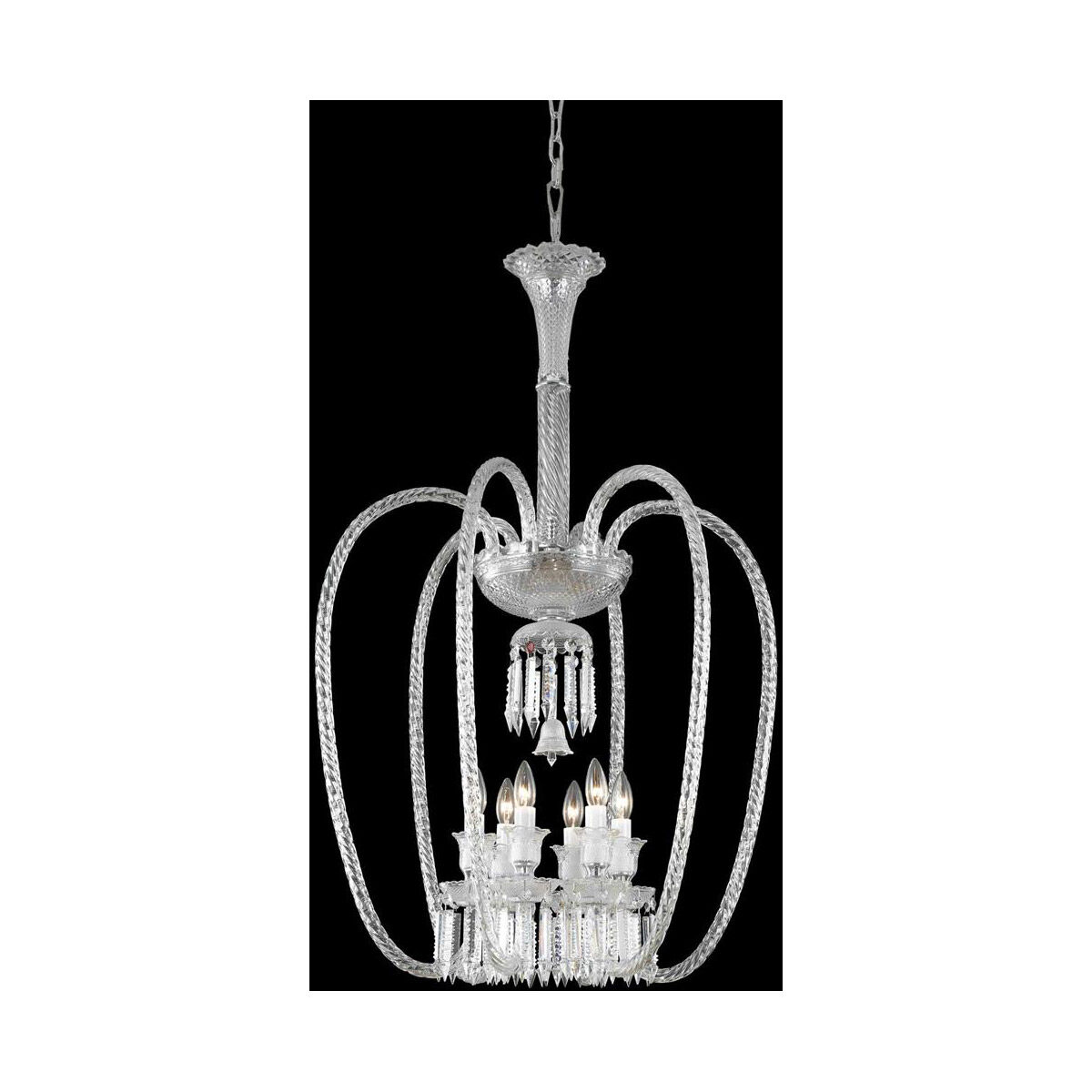 Majestic 6 Light 27 inch Chrome Chandelier Ceiling Light