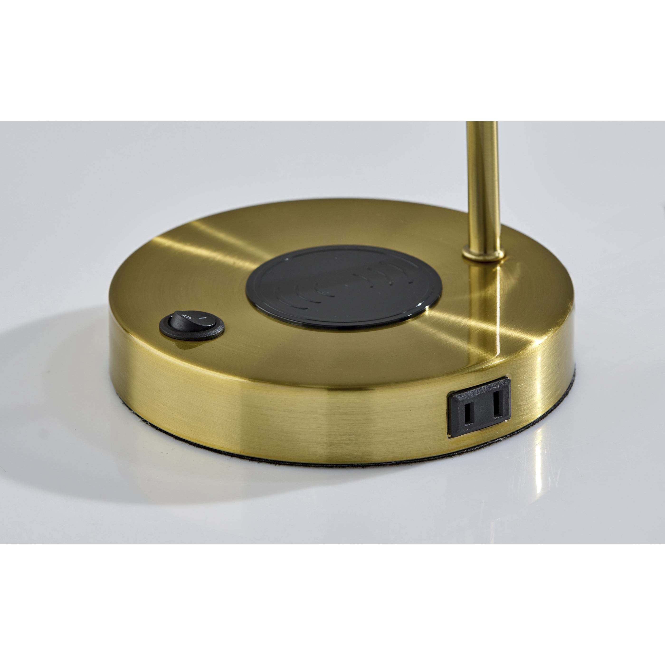 Rico 19 inch 60.00 watt Antique Brass Supercharger Desk Lamp Portable Light