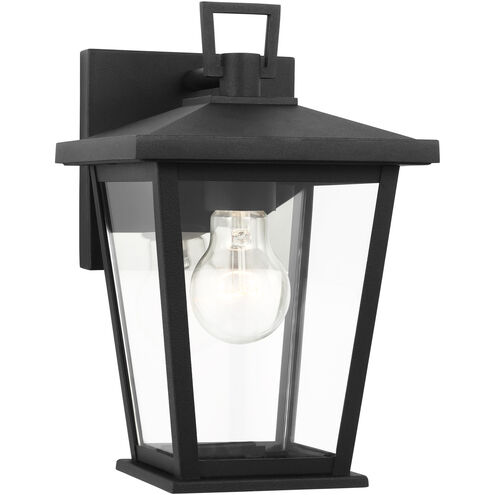 Linton 1 Light 12.63 inch Textured Black Outdoor Wall Lantern, Small