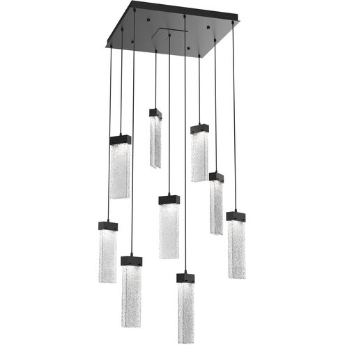 Parallel LED 26 inch Matte Black Chandelier Ceiling Light in Clear Rimelight, 2700K LED, Square Multi-Port