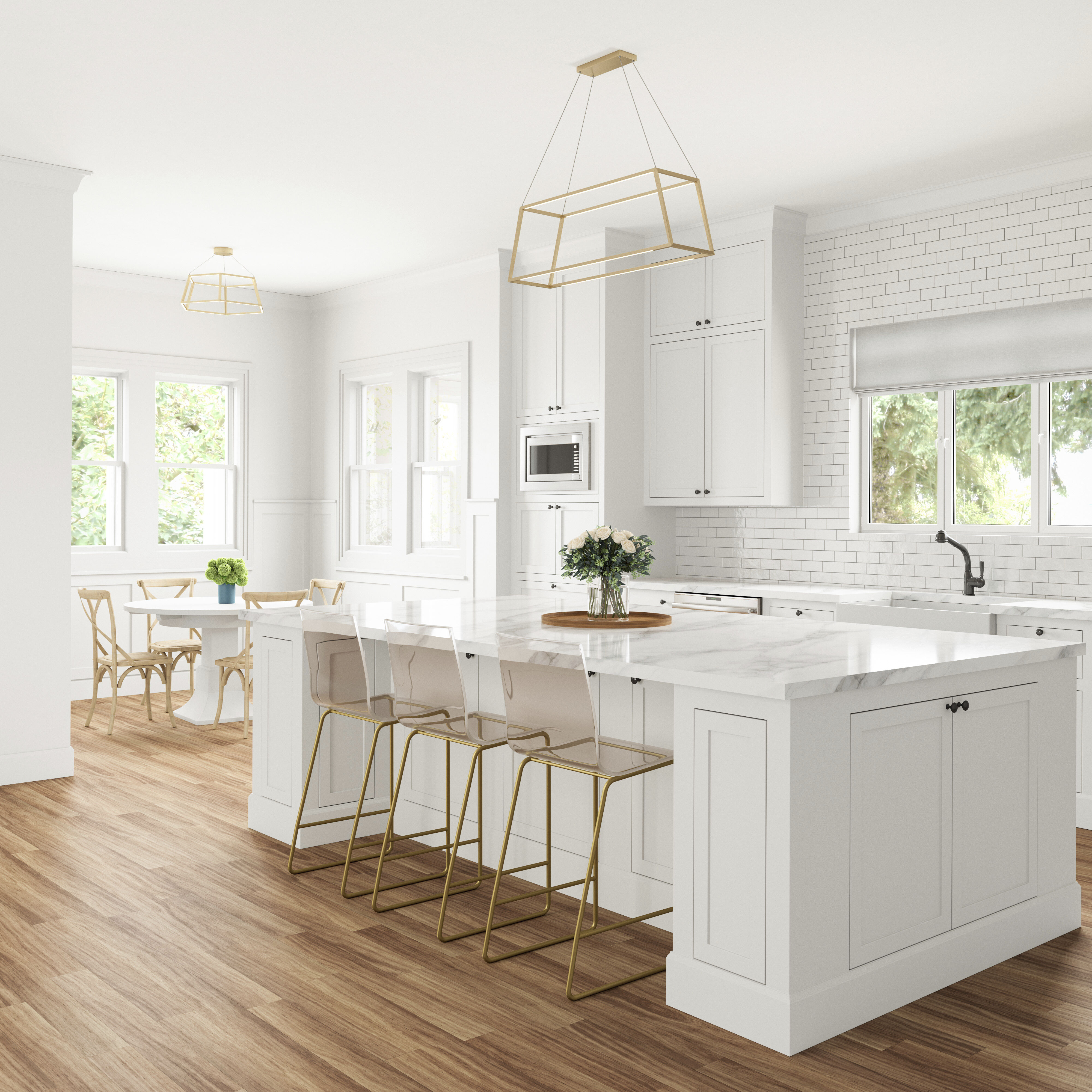 Minimalist LED 23.25 inch Soft Gold Chandelier Ceiling Light