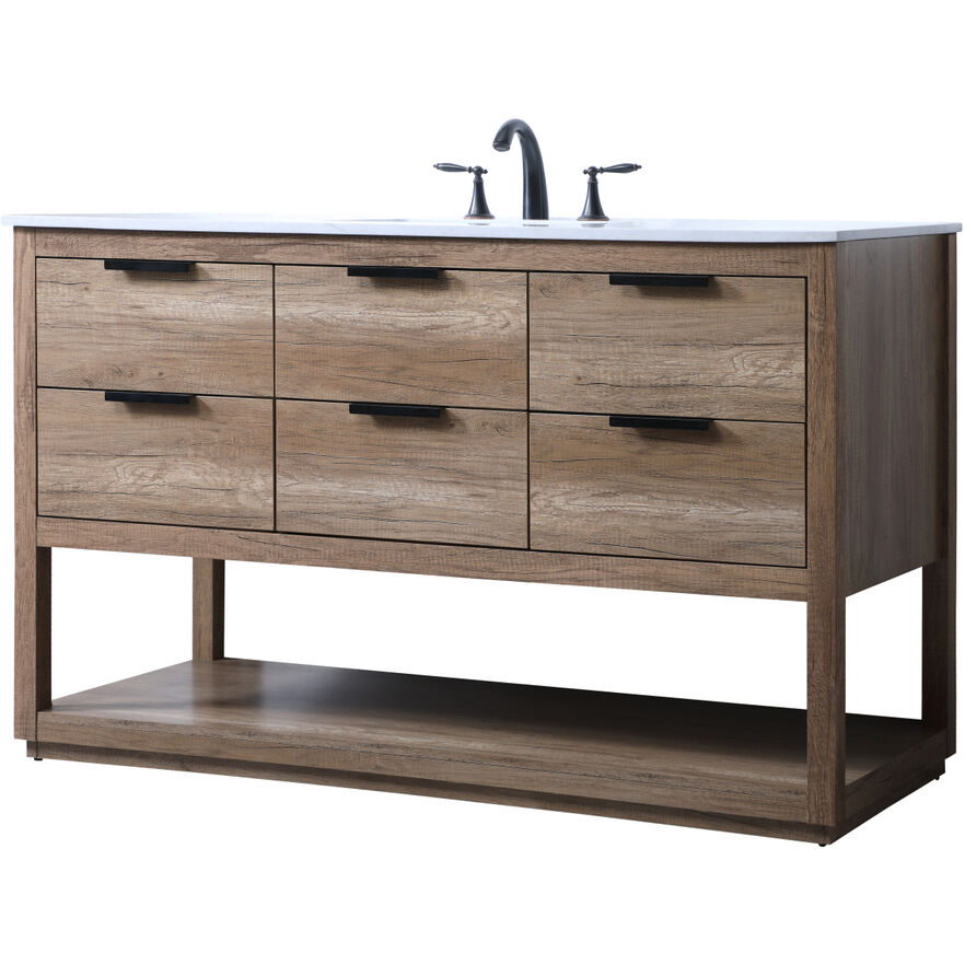Larkin 54 X 22 X 34 inch Natural Oak Vanity Sink Set