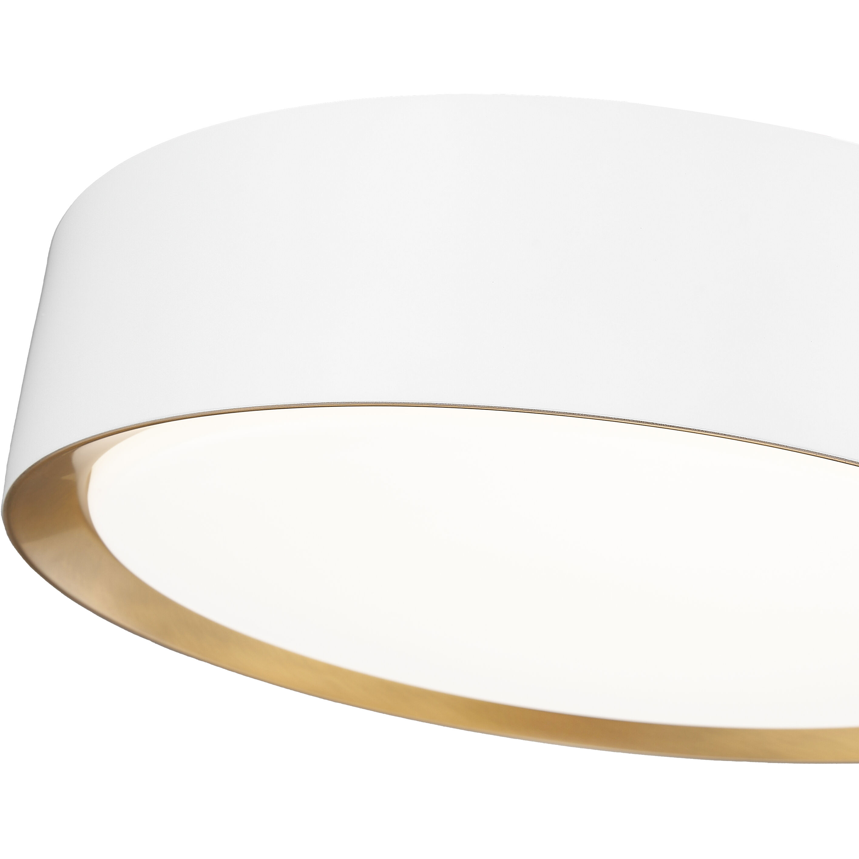 Kawan LED 12 inch Matte White and Modern Gold Flush Mount Ceiling Light