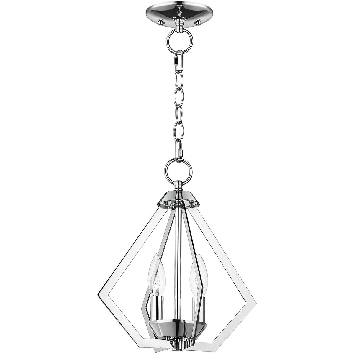 Prism 2 Light 11 inch Polished Chrome Convertible Mini Chandelier/Ceiling Mount Ceiling Light