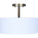 Rexton 2 Light 13 inch Matte White and Gold Semi-Flush Mount Ceiling Light