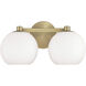 Ansley 2 Light 14.75 inch Aged Brass Vanity Light Wall Light