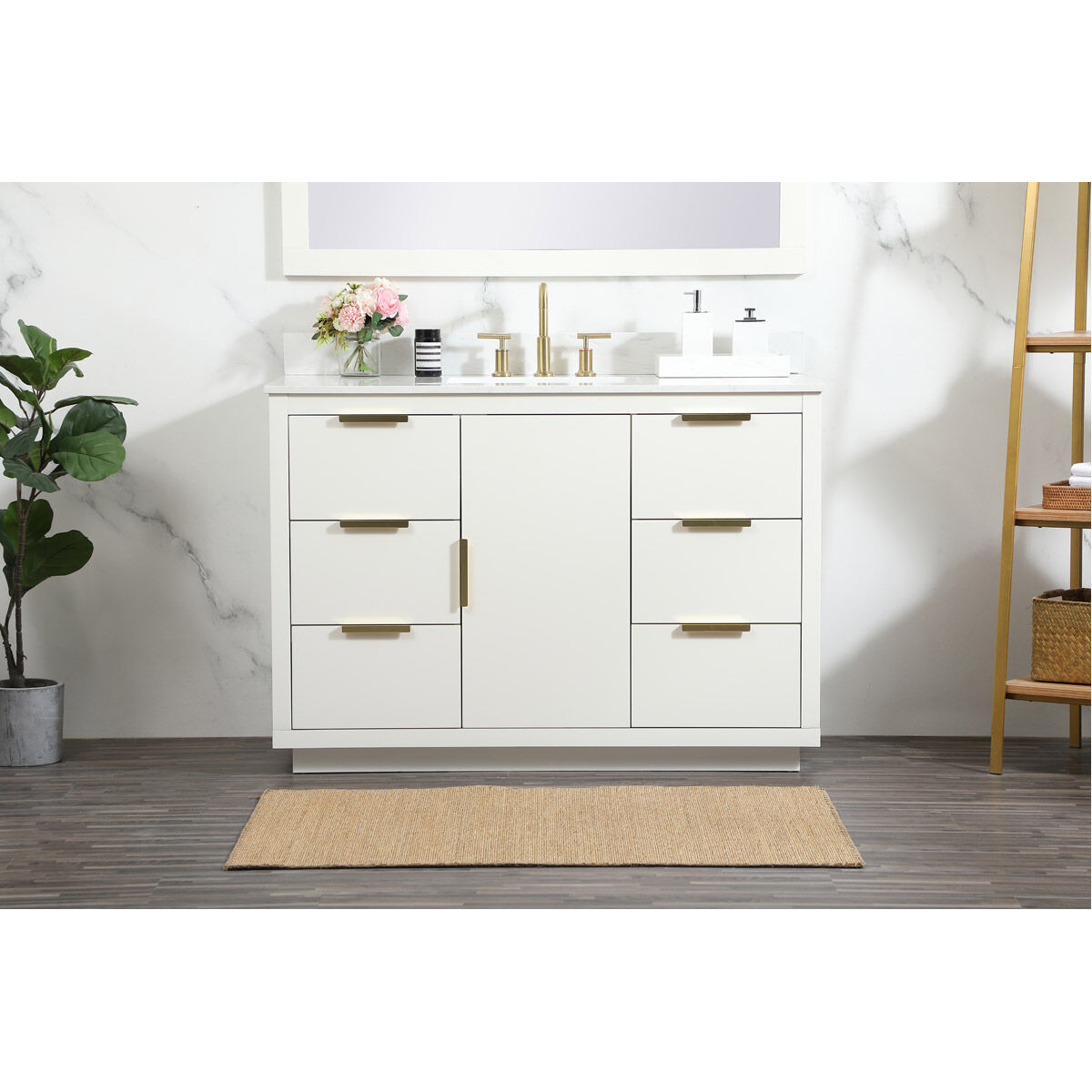 Blake 48 X 22 X 34 inch White Vanity Sink Set