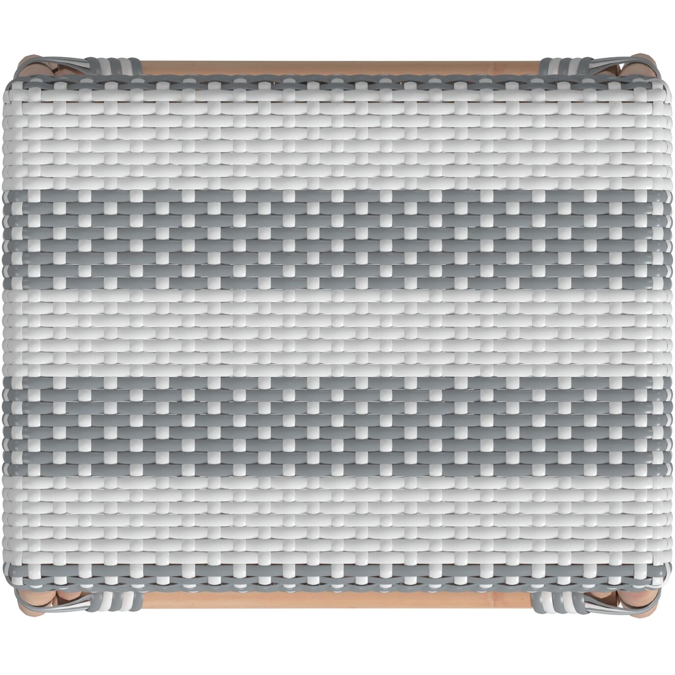 Robias Rectangular Rattan 24.5" Counter Stool in Gray and White Stripe