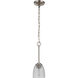 Neighborhood Serene 1 Light 6 inch Brushed Polished Nickel Mini Pendant Ceiling Light in Clear Seeded, Neighborhood Collection