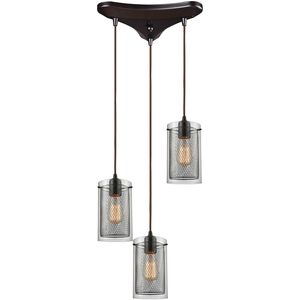 Brant 3 Light 11 inch Oil Rubbed Bronze Mini Pendant Ceiling Light