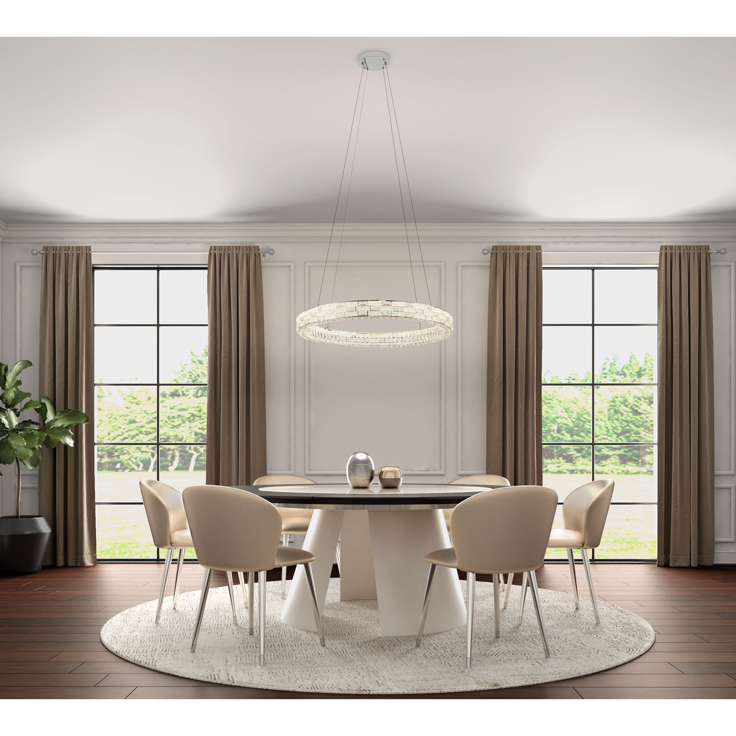 Elegance LED 39.37 inch Polished Nickel Chandelier Ceiling Light