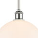 Ballston Large Athens LED 10 inch White and Polished Chrome Pendant Ceiling Light in Matte White Glass, Ballston