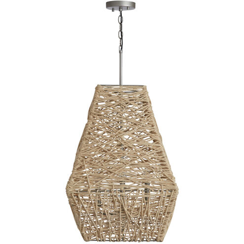 Finley 4 Light 19 inch Natural Jute and Grey Pendant Ceiling Light