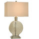 Bahera 32.25 inch 100 watt Gold Hammered and Brushed Brass Table Lamp Portable Light