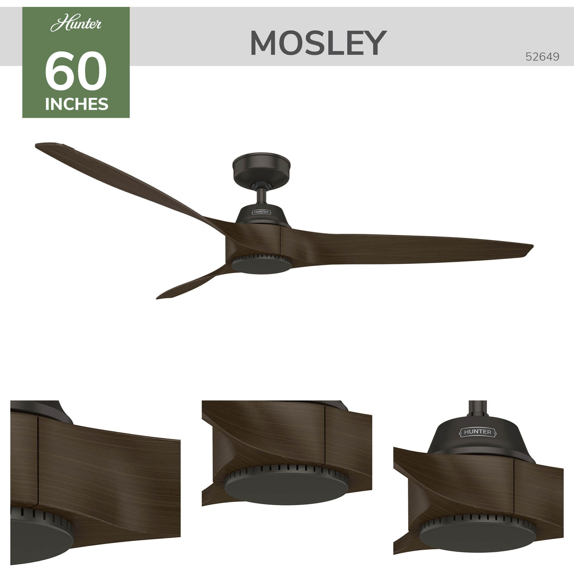 Mosley 60 inch Premier Bronze with Brushed Cocoa Blades Outdoor Ceiling Fan