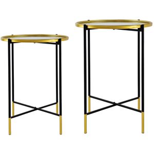 Hannes 18.1 inch Black/Gold Side Table