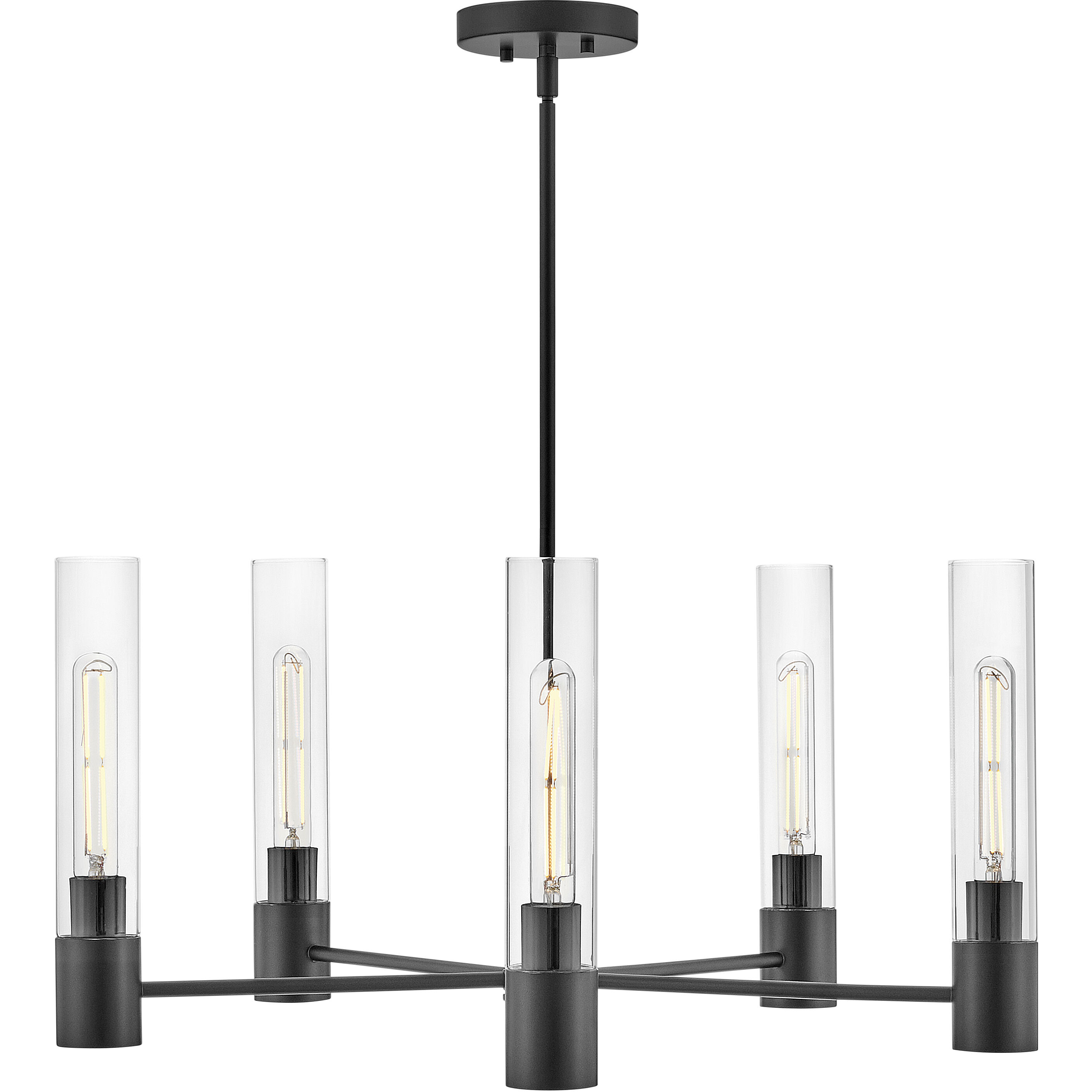 Shea LED 28 inch Black Chandelier Ceiling Light