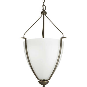 Bravo 3 Light 20 inch Antique Bronze Foyer Pendant Ceiling Light in Etched, Large