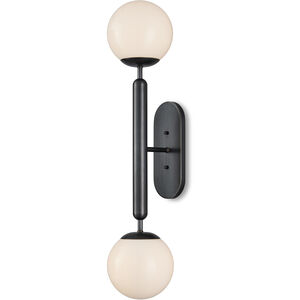Barbican 2 Light 6.5 inch Oil Rubbed Bronze and White Bath Sconce Wall Light