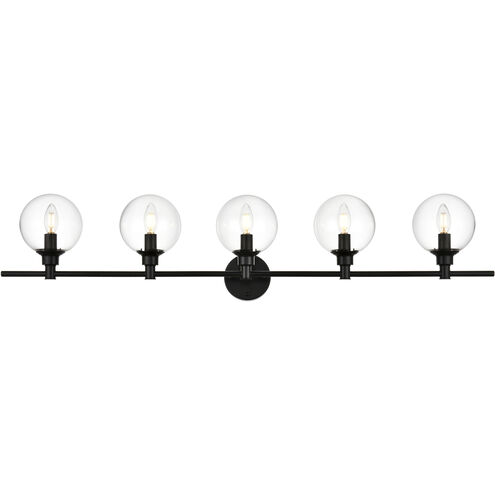Jaelynn 5 Light 47 inch Black Bath Sconce Wall Light